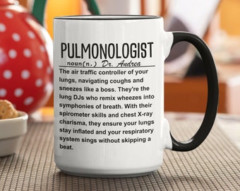Pulmonologist Definition Mug, Respiratory Therapist Gift