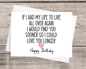 Romantic Birthday Card | Red Foil, Love You Longer Message