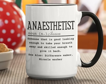 Funny Anesthesiologist Mug | Definition Gift for CRNA