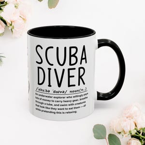 Scuba Diver Accent Coffee Mug | Gift for Scuba Enthusiasts, Underwater Lovers, Dive Trip Essentials, Fun Coffee Cup, Unique Decor