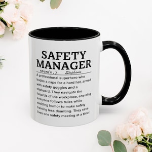 Safety Manager Mug, Funny Coffee Cup, Office Humor, Workplace Gift