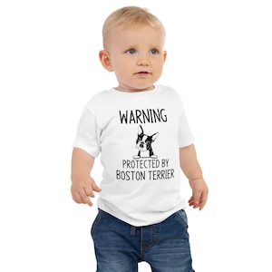 Boston terrier tee for Infants, Cute Pet Lover Baby Outfit, Dog Theme Baby Jersey Short Sleeve Tee
