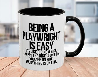 Custom Playwright Mug, Funny Gift for Writers, Theater Lovers, and Drama Teachers