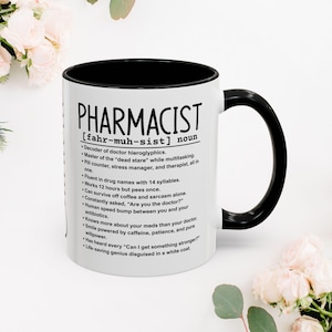 Personalized Pharmacist Ceramic Mug, Coffee Tea Cup for Pharmacy Professionals, Graduation Gift, Custom Name Mug 11oz