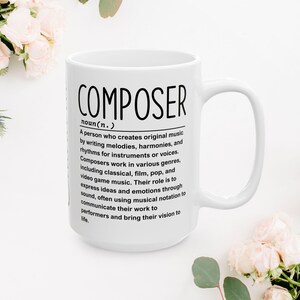 Composer mug, Music gift, Music lover mug, Custom composer mug, Composer gift, Personalized mug 11oz 15oz