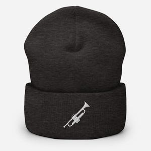 Trumpet Embroidery Beanie | Brass Instrument Winter Wear
