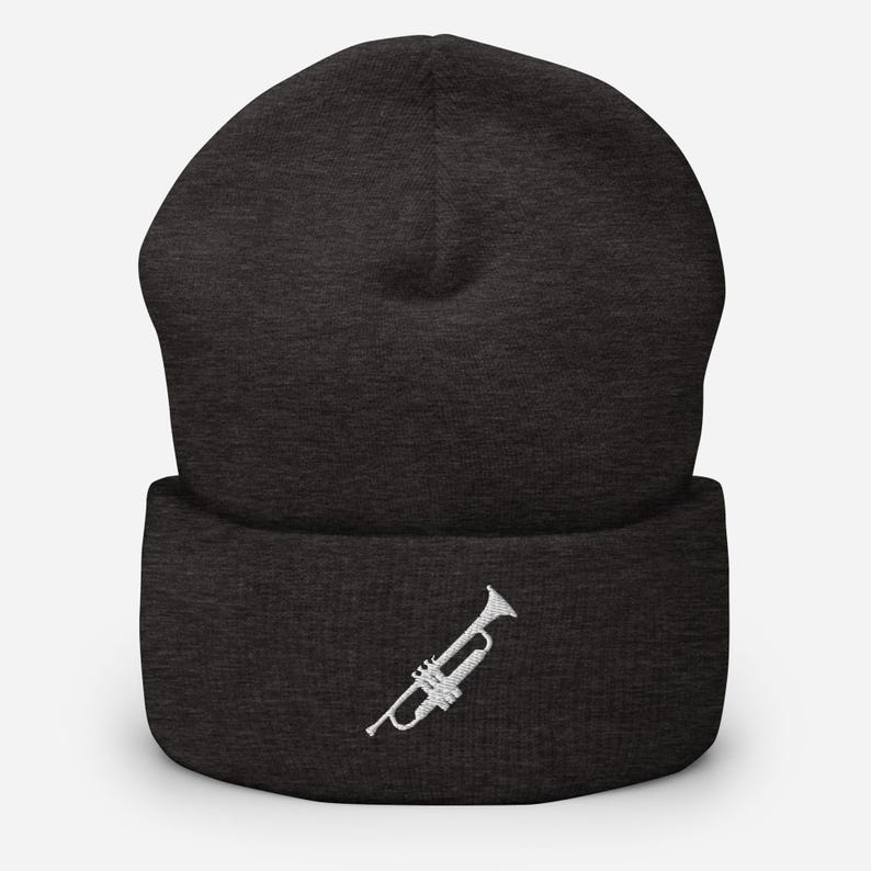 Trumpet Embroidery Beanie | Brass Instrument Winter Wear