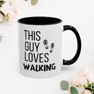 This guy loves walking, Walking mug, Walking gift, Fitness gift Mug, 11oz