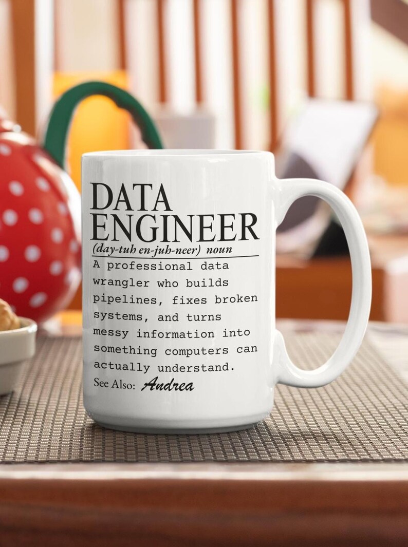 Taza para ingeniero de datos, taza de café para ingeniero de datos, regalo para programador imagen 1