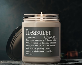 Treasurer Definition Candle Scented Soy Candle 9oz