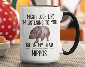 Hippo Lover | Hippo Mug For Women | Animal Mug | Cute Hippo Gift | Stocking Stuffer | Funny Hippo Gift | Hippopotamus Mug