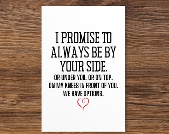 Boyfriend Gifts For Husband Fiancé Card, Valentines Anniversary Gift For Him Her GF Wife I Promise To Always Be By Your Side