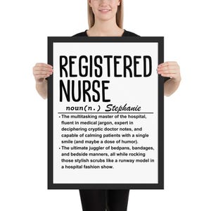 Registered Nurse Framed poster, Medical Wall Art, Nurse Poster, Healthcare Art, Nurse Appreciation