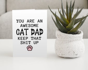 carte de chat | Fête des pères de chat | Du chat | carte de fête des pères de <br> Profitez-en ! Meilleur papa chat | Carte d'anniversaire de papa chat | Carte Amoureux des chats