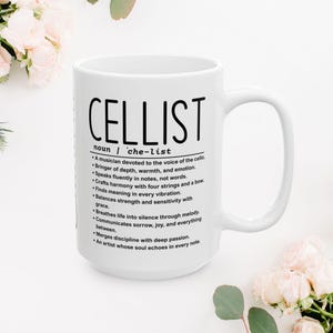 Mug violoncelliste, cadeau pour violoncelliste, tasse amateur de violoncelle, cadeau joueur de violoncelle, tasse professeur de musique, tasse à café violoncelle
