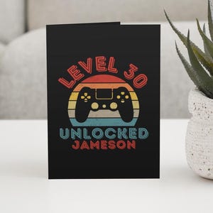 Carte de niveau 30, Téléchargement numérique, Carte d'anniversaire de joueur, 30e carte de joueur, Augmentation de niveau numérique, 30 anniversaire, Carte de jeu vidéo