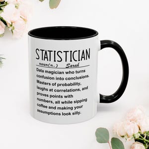 Mug statisticien, tasse mathématique drôle, tasse amateur de données, café et statistiques, tasse nerd maths, tasse cadeau geek