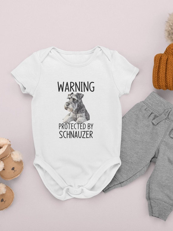 Schnauzer Baby, Dog Lover Baby, Cute Baby Outfit, Baby Dog Clothing, Funny Baby Shirt, Pet Protection Gift, Schnauzer Pride