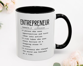 Gepersonaliseerde koffiemok met de definitie van ondernemer | Cadeau voor ondernemers