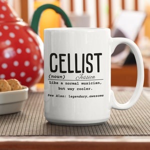 tasse de violoncelliste | Coupe pour violoncelle | Cadeau pour amateur de violoncelle | Cadeau pour violoncelliste | tasse de café de violoncelle | Meilleur cadeau pour violoncelliste | Meilleur cadeau pour violoncelle | Tasse à musique