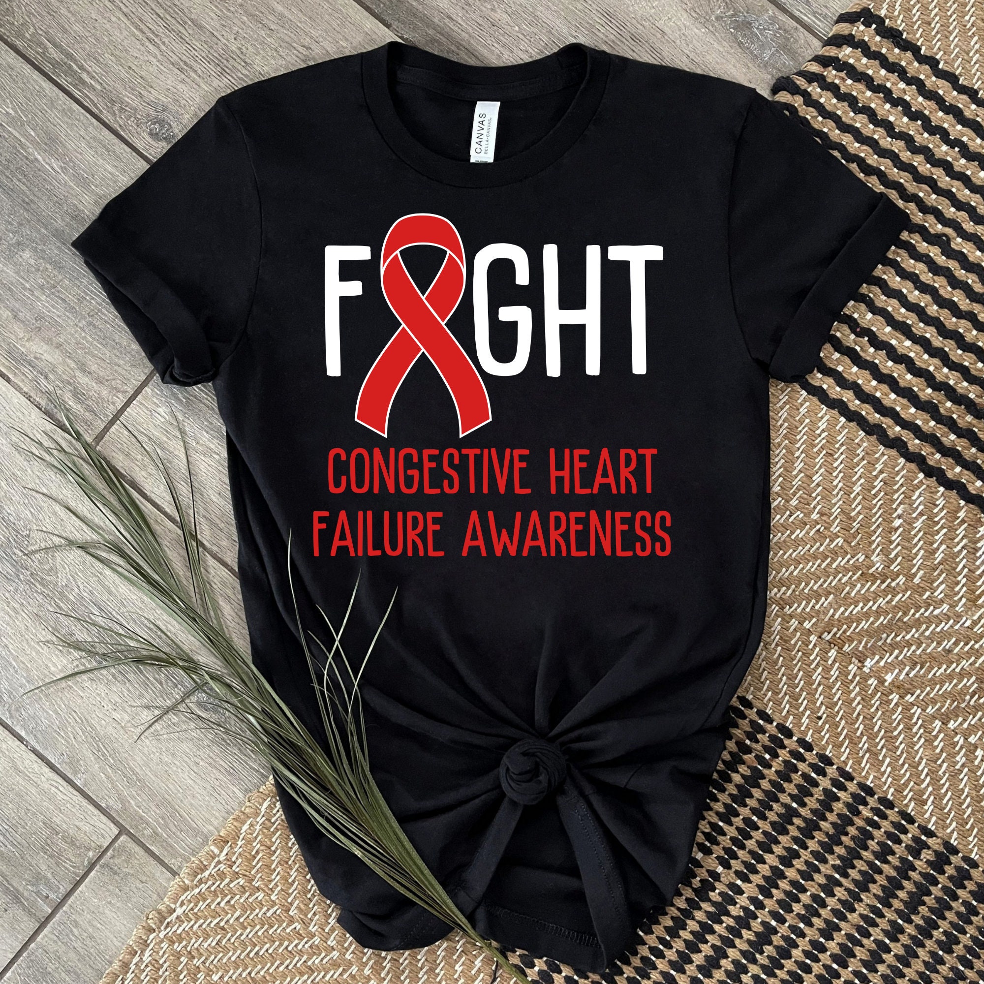 Congestive Heart Failure Awareness Shirt | Red Ribbon Tee - Etsy