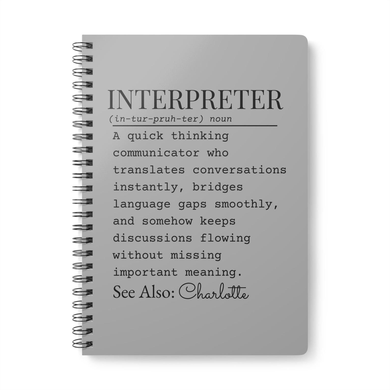 Interpreter Definition Notebook - Etsy