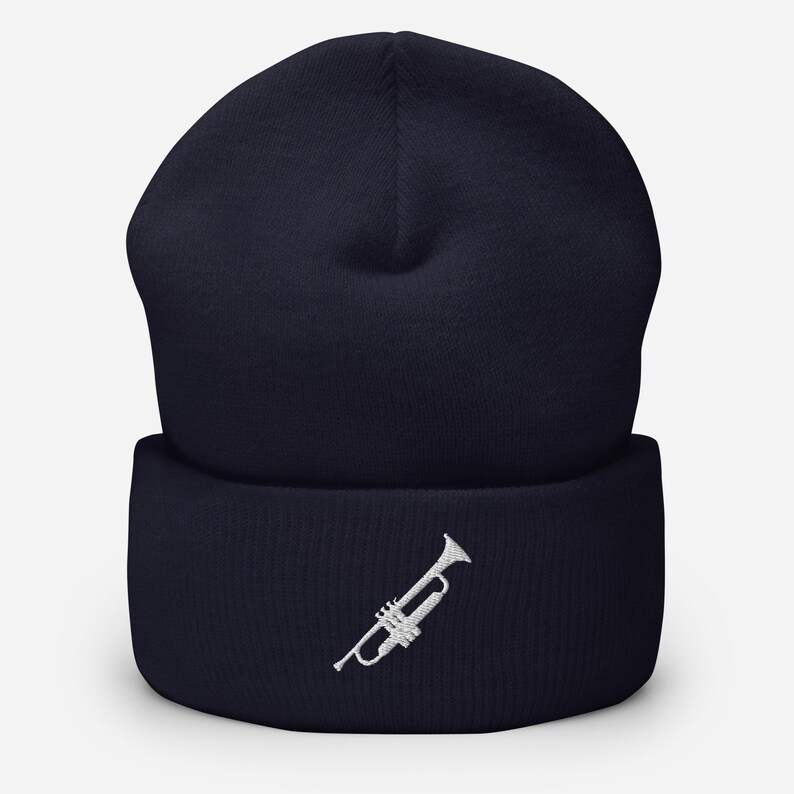 Trumpet Embroidery Beanie | Brass Instrument Winter Wear