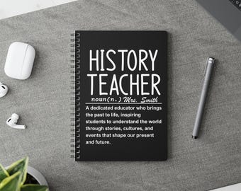 Geschichtslehrer Wirobound Notizbuch, Inspirierendes Geschenk, A5 Journal, Schulbedarf, Back to School, Erzieher Planer