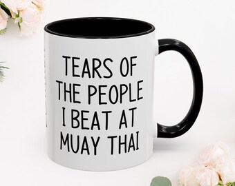Mug muay thaï, cadeau Muay thaï, tasse de boxe thaï, tasse de kickboxing, tasse à café combattant, amateur de muay thaï