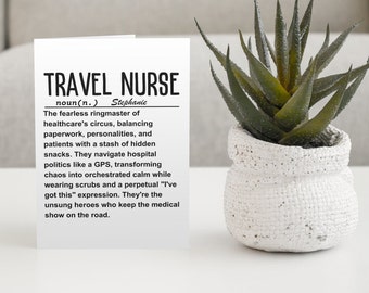 Digital Download, Nurse Appreciation, Instant Download, Printable Nurse Card, Nurse Grad Card, Travel Nurse card