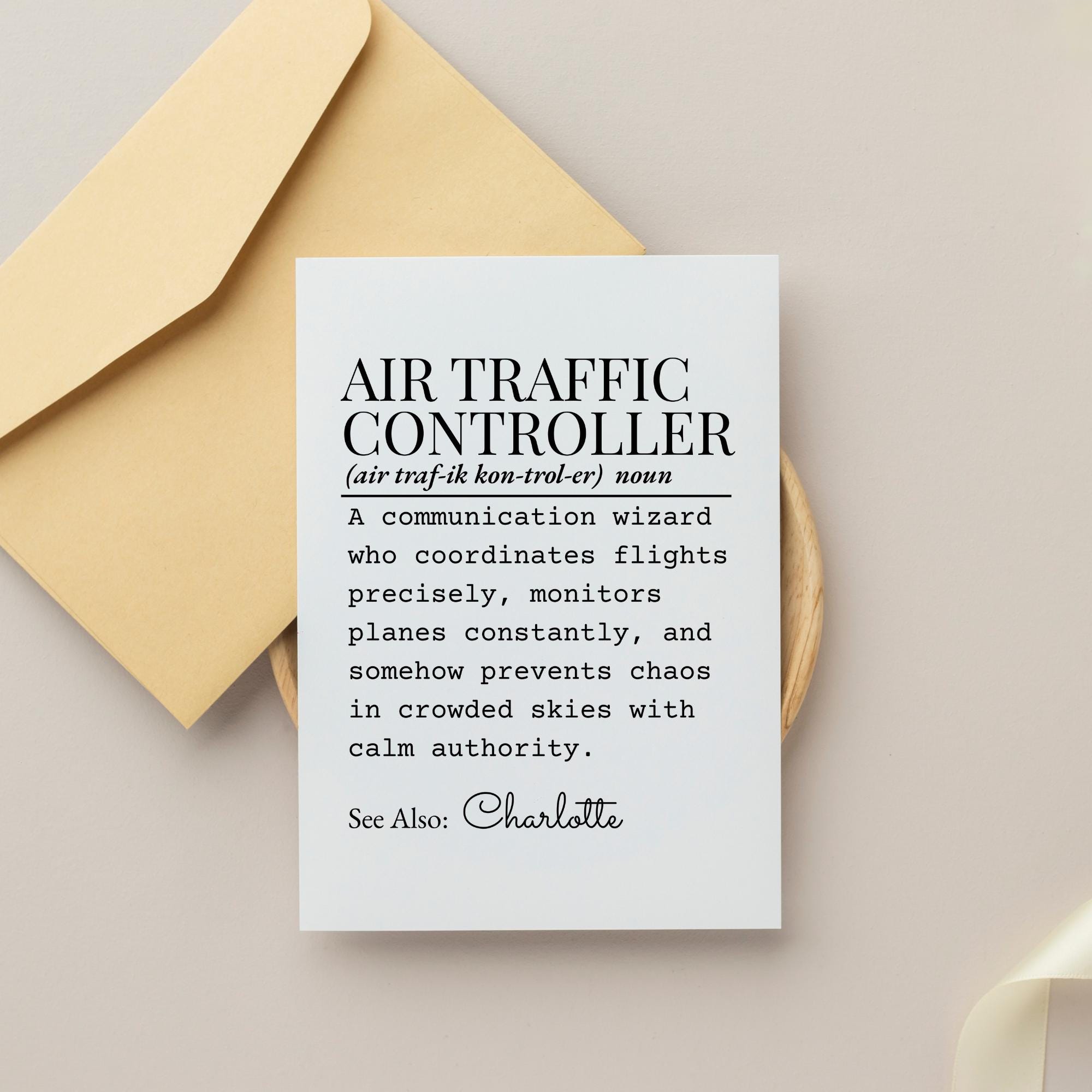 Traffic Controller Card Air Traffic Controller Card | Funny ATC Greeting Card | Aviation Gift ...