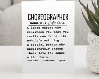 Dance greeting card, Digital download, Digital dance card, Choreographer gift, Dance teacher card, Ballet card digital