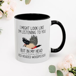 Woodpecker mug, Bird lover gift, Red bird mug, Nature mug, Birdwatching mug, Wildlife mug, Bird coffee cup