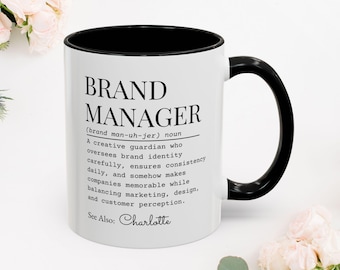Taza con definición de gerente de marca