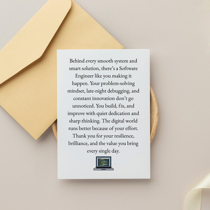 Programmers Appreciation Software Engineer Appreciation Card | Thank You Engineer Card ...
