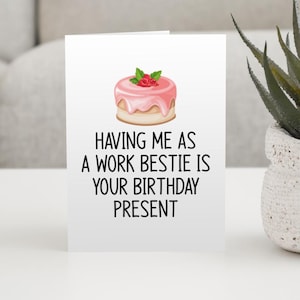 Carte bestie au travail, carte d'anniversaire drôle, anniversaire de collègue, anniversaire de bureau