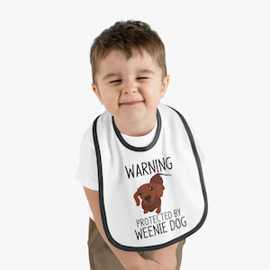 Protective Pup Baby Bib, Baby Shower Gift, Toddlers & Infants, Cute Dog Design, Funny Bib for New Parents, Baby Accessories