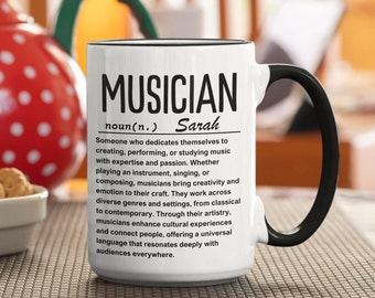 Musiker Geschenk | Musiker-Tasse | Musiker Kaffee Tasse | Gitarren-Tasse Individuell | Musik-Liebhaber-Geschenk | Musiknoten Tasse | Kundenspezifische Musik-Tasse