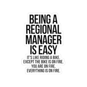 Regional manager sticker, Office boss, Funny job gift
