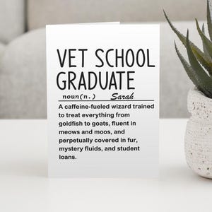 Cartão de formatura da faculdade de veterinária, presente de formatura da faculdade de veterinária, presente para estudante de veterinária, presente para amante de animais, presente personalizado para veterinário, presente engraçado para veterinário