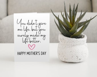Bonus Mom Gifts | Digital Download | Stepmum Card | Stepmom Card | S Day Card Bonus Mom Mother&#39; | Step Mom | Mother&#39;s Day Card