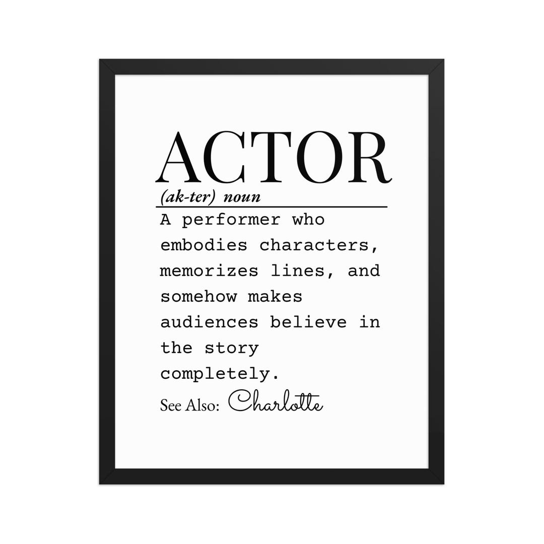 Actor Post. Display Actor Framed Poster | Actor Wall Art | Theatre Gift - Etsy