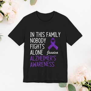 Alzheimer's Awareness Unisex Tee, Purple Ribbon Support Shirt