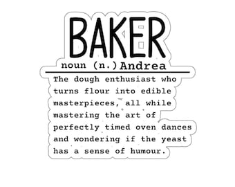Baker Definition Sticker: Waterproof Vinyl Baking Stickers