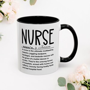 Caneca de enfermeira, presente de enfermeira, caneca de saúde, agradecimento à enfermeira, xícara de café de enfermeira, presente para enfermeiras
