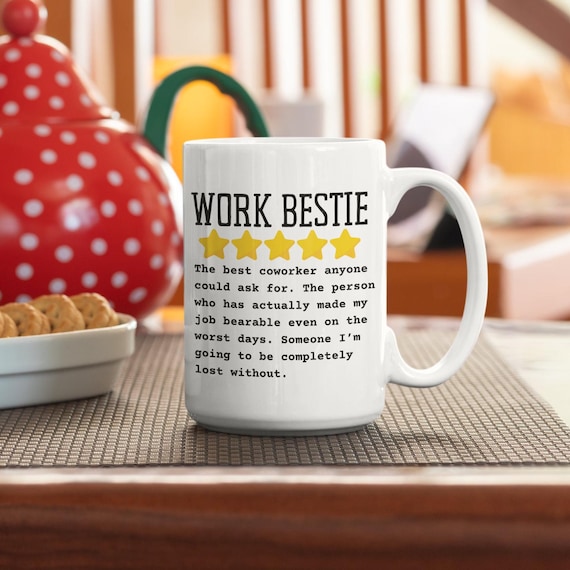 Work Bestie Rating Mug | Funny Coworker Leaving Gift - Etsy