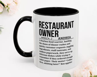 Taza de dueño de restaurante: regalo divertido para amantes de la comida, humor culinario