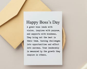 Tarjeta de agradecimiento para el jefe: regalo de agradecimiento (descarga digital)