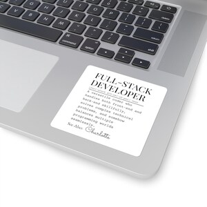 Full Stack Developer definition Square Sticker | Coder Laptop Decal image 2