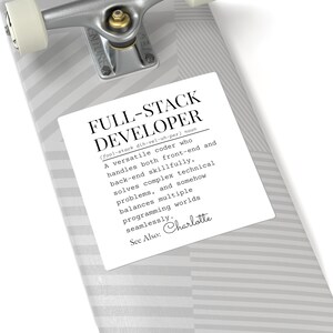 Full Stack Developer definition Square Sticker | Coder Laptop Decal image 3